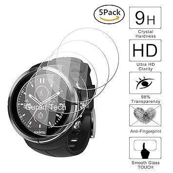 Guran [5-Unidades] Protector de Pantalla Vidrio Cristal Templado para Suunto Spartan Ultra Smartwatch Cristal Vidrio Templado Film (9H, 2.5D Edge, ...