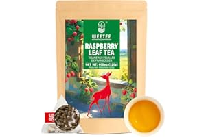 WT WEETEE Red Raspberry Leaf Tea Bags 60 Count, Pure Cut & Sifted Raspberry Leaf, Taste Similar to Green Tea, No Sugar, No Caffeine, Natural Pregnancy Tea