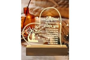 Hiipeenow Valentines Day Gifts for Girlfriend, to My Girlfriend Acrylic Engraved Night Light 15 * 19CM Presents, Birthday Anniversary Christmas Gifts for Girlfriend