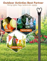 LOPANNY String Light Poles - 9.8FT Light Poles for