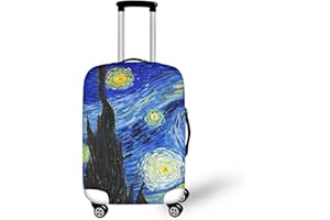 Dremagia Starry Night Print Travel Luggage Cover Elastic Baggage Protector for Women Girls,Fits 18-21 Inch Washable Suitcase Covers