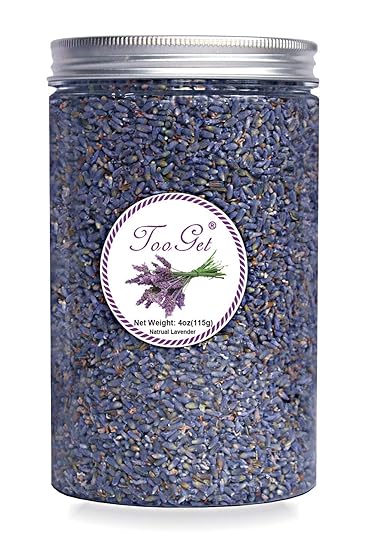 TooGet Kulinarische Getrocknete Lavendel Knospen, 100% Rohes Hochland Wachsen Lavendel Blüten, Ultrablauer Premium-lavendel M