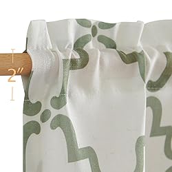 jinchan Linen Valance Curtain for Windows 16 Inch