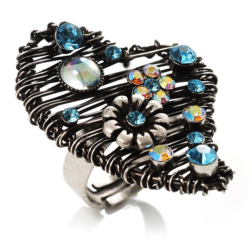 Avalaya Vintage Wire Heart Ring