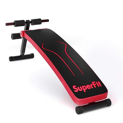 Goplus Adjustable Sit Up Bench, Abdominal Training Workout Slant Bench,  Decline Curved Ab Bench for Home Gym Ab Exercises (Red) in Oman Whizz