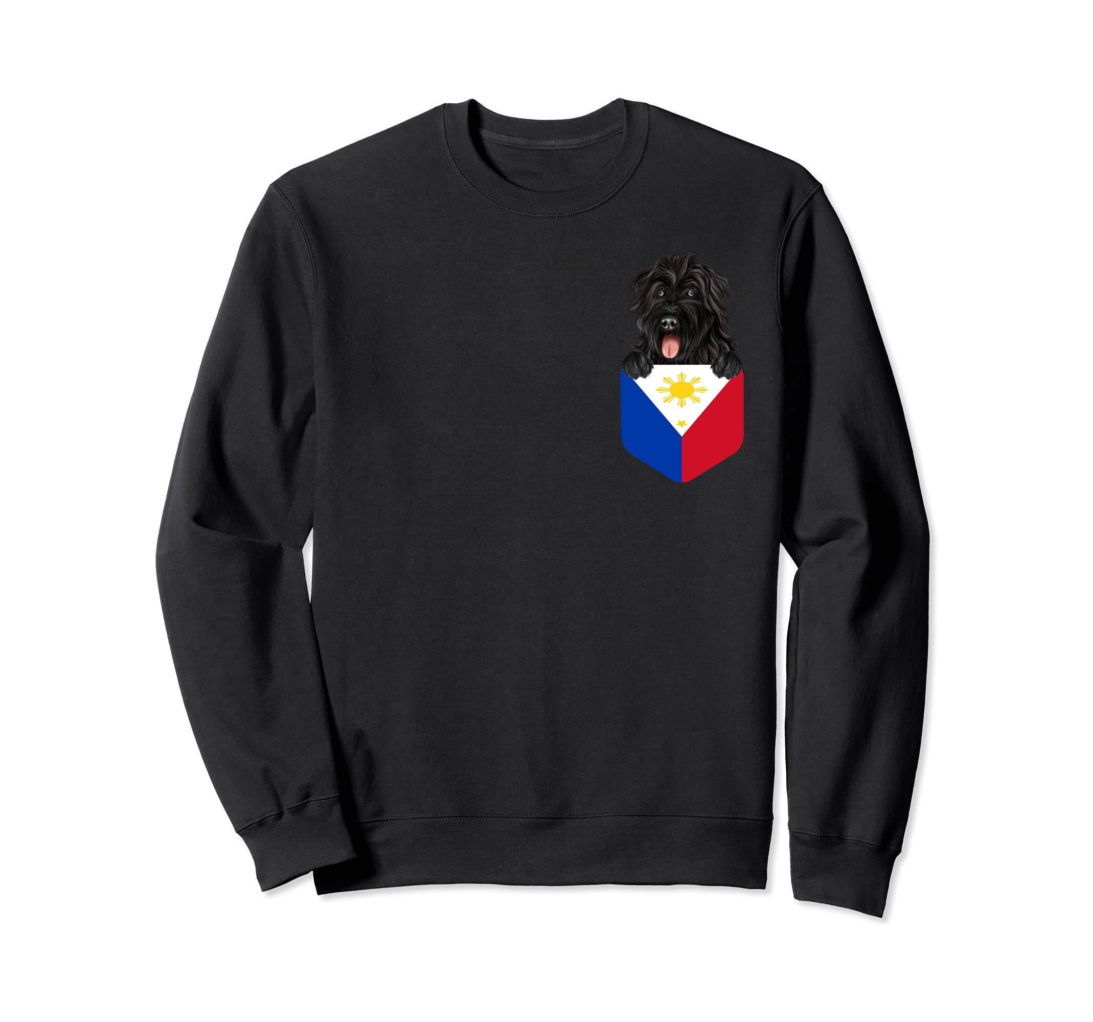 Philippines Flag Bouvier des Flandres Dog In Pocket Sweatshirt