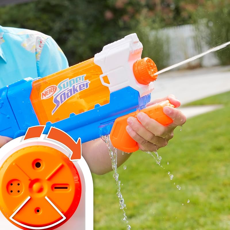 Nerf super soaker, flip fill water blaster, 4 estilos de spray, preenchimento rápido, tanque de 0,8l, brinquedos aquáticos
