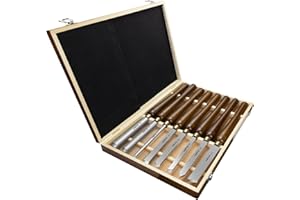 DEEFIINE 8pcs HSS Wood Turning Tools Lathe Chisel kit with Beech handle