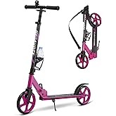 2-Wheel Foldable Kick Scooter for Kids, Teens & Adults – Adjustable Handlebar, Smooth ABEC-7 Bearings, LED Wheels Option, Up to 220 lbs Max Load, Outdoor & School Commute Scooter, Gift for Boys&Girls