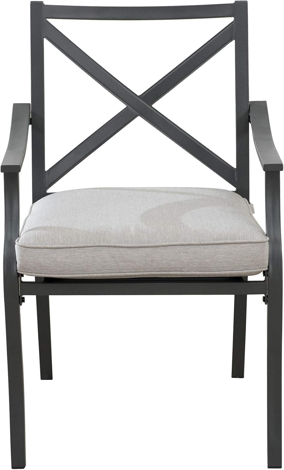  Brand - Ravenna Home Archer Steel-Framed Outdoor Patio Dining Chairs, Set of 2, 35"H, Gray : Garden & Outdoor