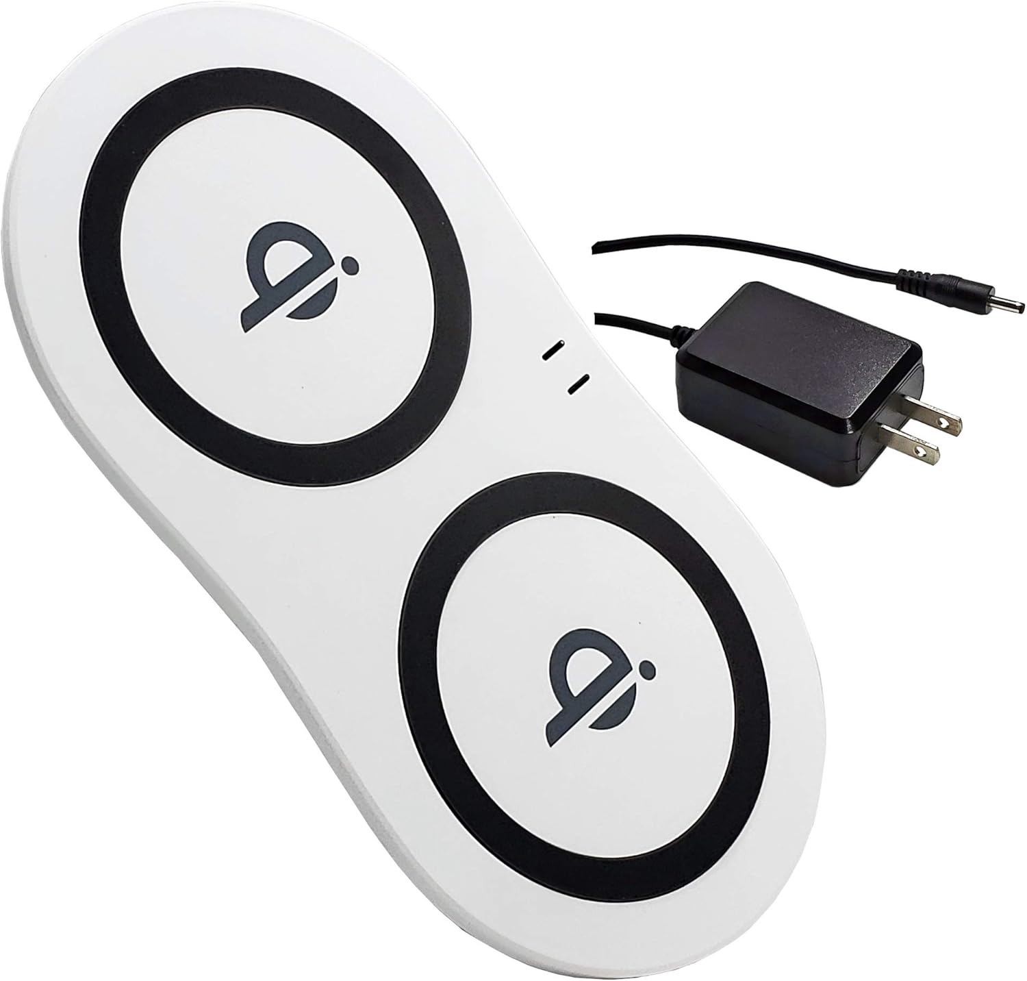 Dual Wireless Charger Fast 10 Watts Charging Pad for iPhone and Samsung Galaxy Phone (White)