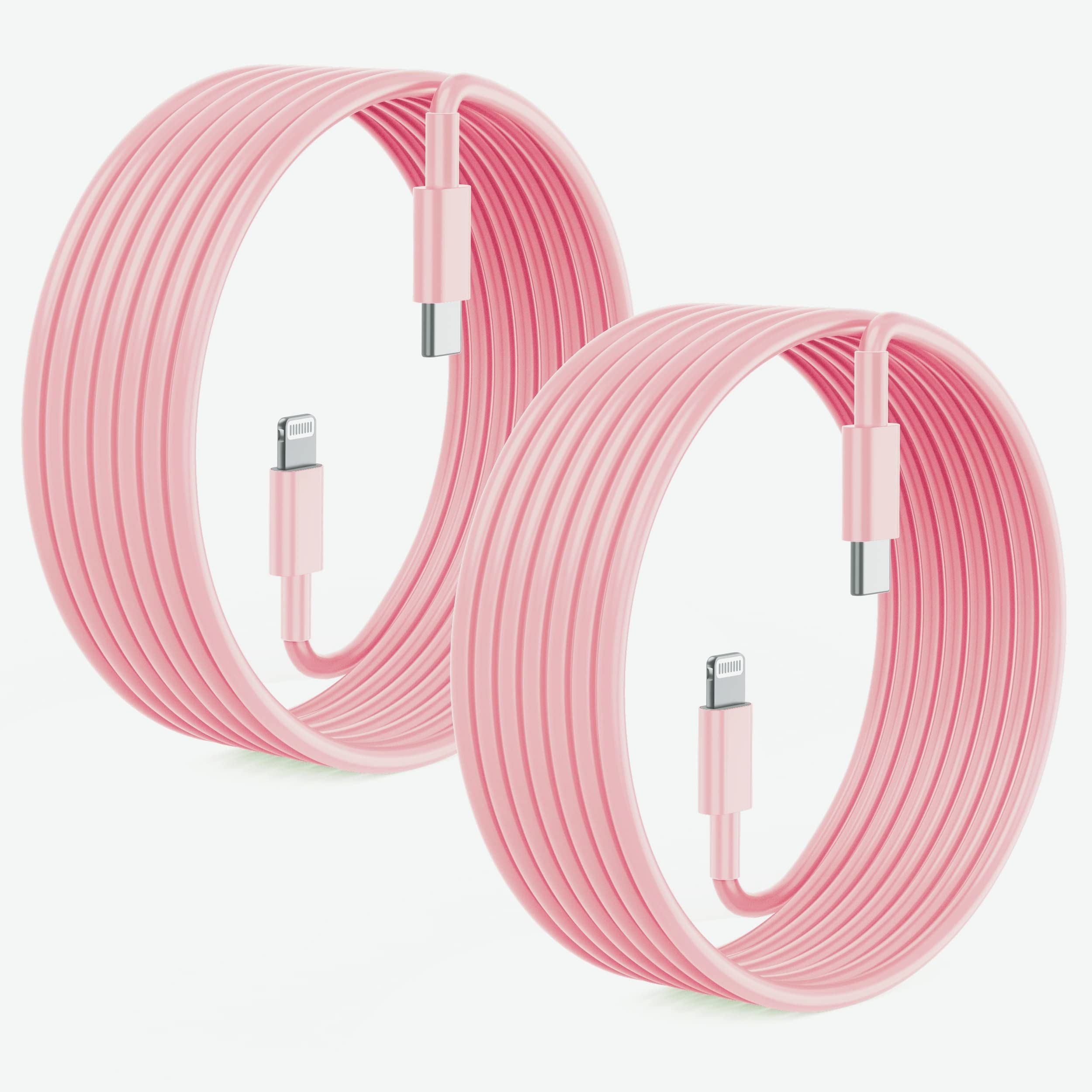 Photo 1 of 2Pack Pink Fast Charger Cable 10ft [Apple MFi Certified], USB Type C to Lightning Cable 10 Foot for Apple iPhone 13 12 11 Pro XR XS Max X 8 Plus