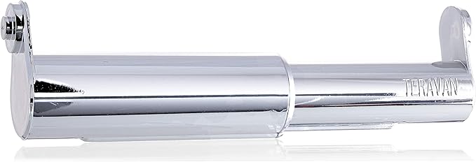 Teravan Extender for Extra Large Toilet Paper, Converts TP Holders to Fit Double Rolls and Triple Rolls, Extended Tabs Fit Most TP Fixtures, Easy to Use, Silver / Chrome, 1 Unit