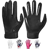 RIGWARL Football Gloves Adult Men, Youth Kids Football Gloves with Super Sticky Grip, Receiver Glove Best Gift for Adult Youth Kids Boys 8-12
