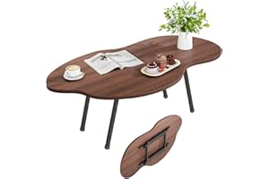 Foldable Coffee Table,Modern Cloud Coffee Tables Living Room Center Table,Small Folding Table,Cocktail Table,Wooden Rustic Fa