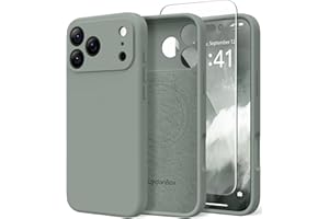 SuydanBox Magnetic for iPhone 17 Pro Case, Compatible with MagSafe, [Full Camera Protection][Screen Protector] Silicone Shockproof Protective Phone Case for iPhone 17 Pro 6.3", Calke Green