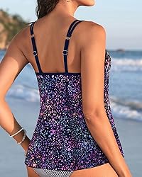 Womens Flowy Tankini Tops Only - Modest Bathing