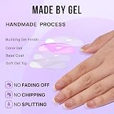 BTArtbox Stick On Nails Short Square 30 Pcs Soft Gel French Tip Kit view 4