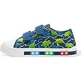 EUXTERPA Toddler Light Up Sneakers Kids Casual Canvas Shoes with Adjustable Strap for Girls Boys