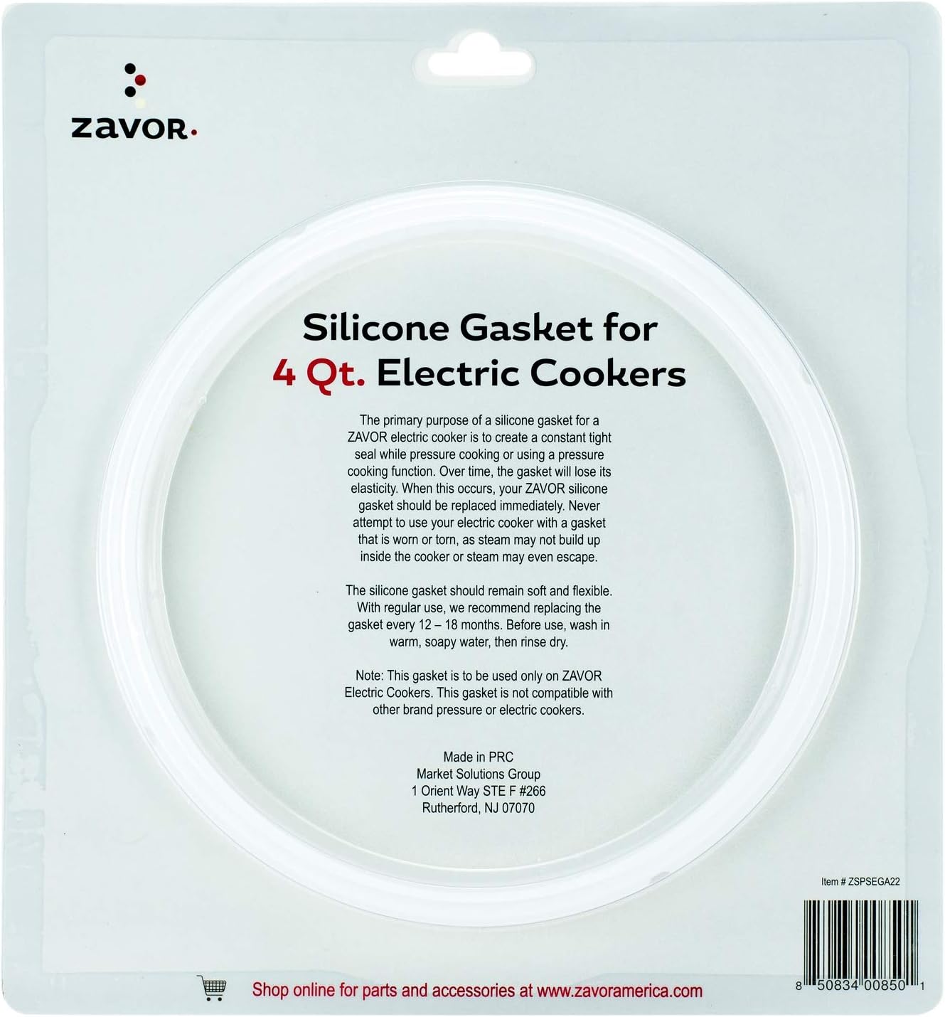 Zavor Silicone Gasket for Zavor 4 Quart Electric Cookers (ZSPSEGA22)