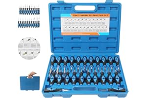 Terminal Removal Tool Kit 23 Pcs, Terminal Ejector Kit with Stainless Steel Tips, Ergonomic Rubber Handle and Carrying Case, 