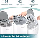 EUHOMY Countertop Ice Maker 9 Cubes in 6 Mins 2 Sizes 12kg/24h White view 7