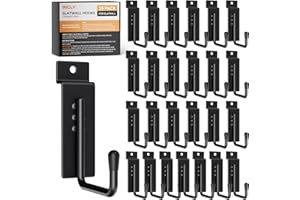 INCLY 25 Pack J-Shaped Slatwall Hooks, Heavy Duty Slat Wall Hanging Hook and Hanger, Slatwall Panel Accessories Display Hooks for Garage, Kitchen, Retail Store