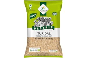 Organic Toor Dal - Organic Split Pigeon Peas (Toor Dal) -USDA Certified Organic - European Union Certified Organic -Pesticides Free - Adulteration Free - Sodium Free - 4 Lbs - 24 Mantra Organic