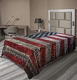 Ambesonne American Flag Flat Sheet, Royalty Flag