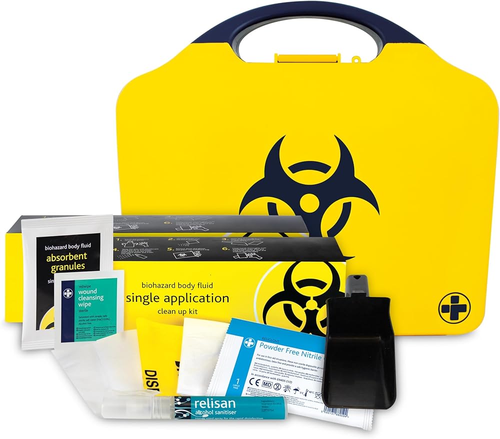 Reliance Medical Biohazard Body Fluid Clean-Up Kit 2 Applications Boxed