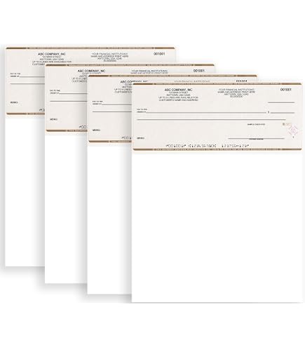 Custom High-Security Computer Checks – Blue Top Style, Works With QuickBooks & All Printers, 100 Sheets