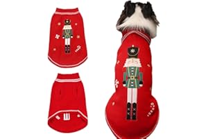 JUST JOLLY Dog Sweaters Pet Christmas Knitted Sweater Nutcracker Jumper Coat for Puppy Sweaters Warm Outfit for Dog Cat (L)
