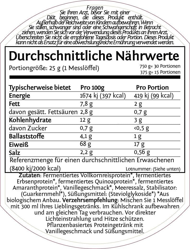 Sunwarrior Classic Plus Vanille, Organic, 750 g, Vanilla, 750 g (Pack of 1) - Image 5