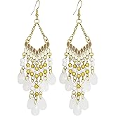 Long Tassel Beaded Earrings for Women Boho Fringe Earrings Indian Beads Drop Earrings Summer Beach Earrings Jewelry