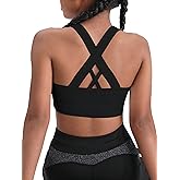WDIRARA Girl's Twist Back Sports Bras Backless Tank Top Workout Sports Shirts for Gym Black 12Y