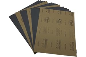 AutKerige 1000 Grit Wet Dry Sandpaper, 9 x 11 Inch Sanding Sheets, 15PCS Premium Silicon Carbide Sand Paper for Wood Metal Ceramic or Auto Polishing and Scratches Removing