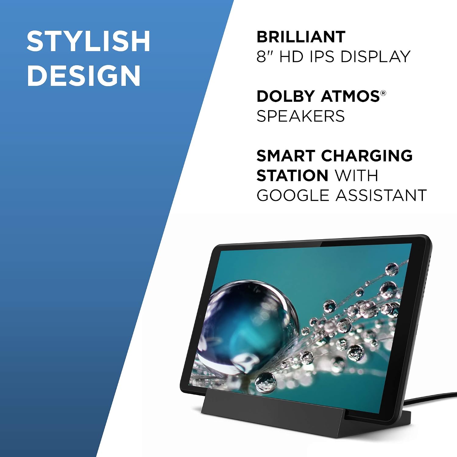 Lenovo Smart Tab M8 with Google Assistant Android Tablet, Black, 8inch + Dock - Image 3