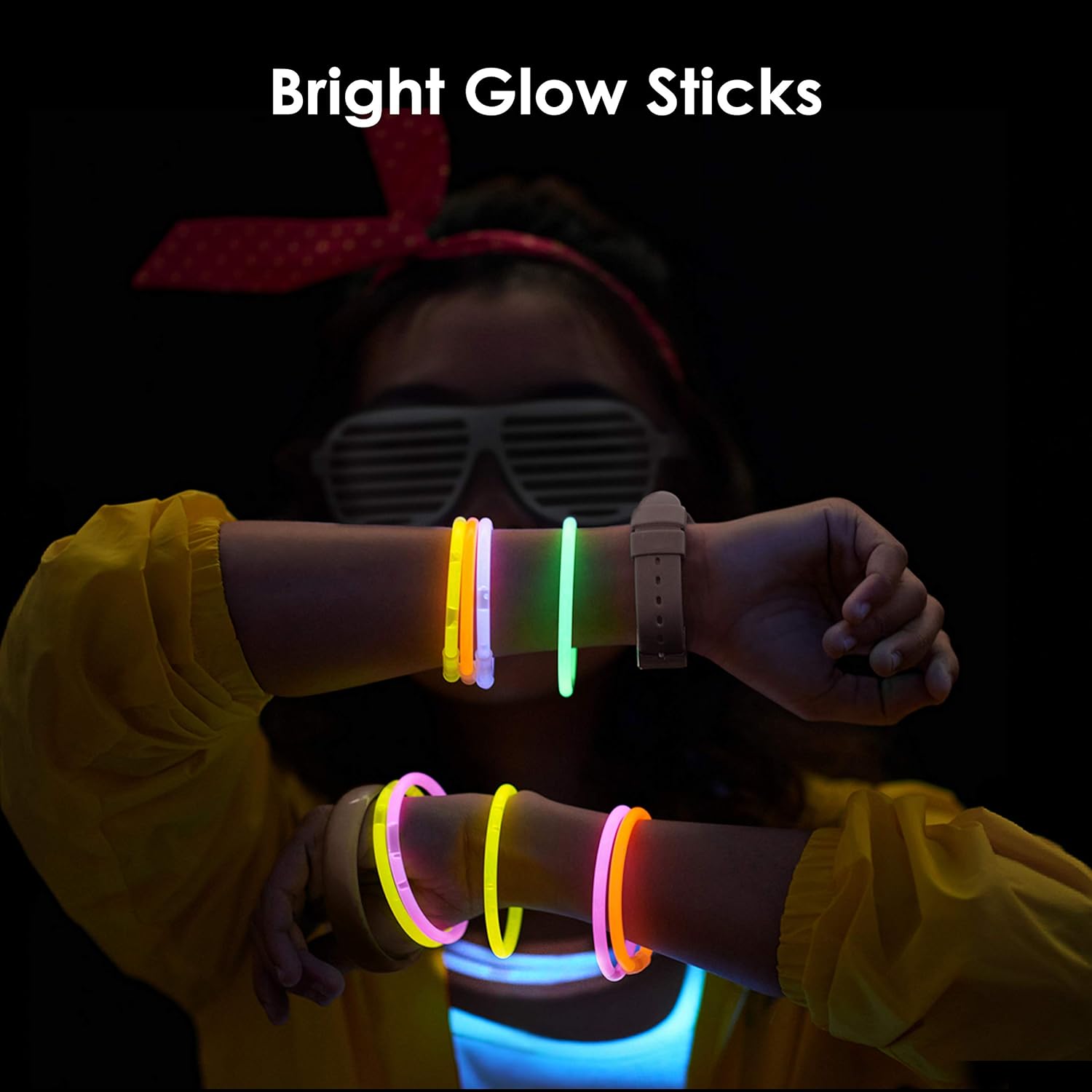 Glow Sticks Bulk Party Supplies – 458 Piece Glow in The Dark Halloween Party Favors Pack for Kids/Adults with 200 Super Bright Glowsticks and Connectors for Bracelets, Necklaces, Glasses, Flower Balls: Toys & Games