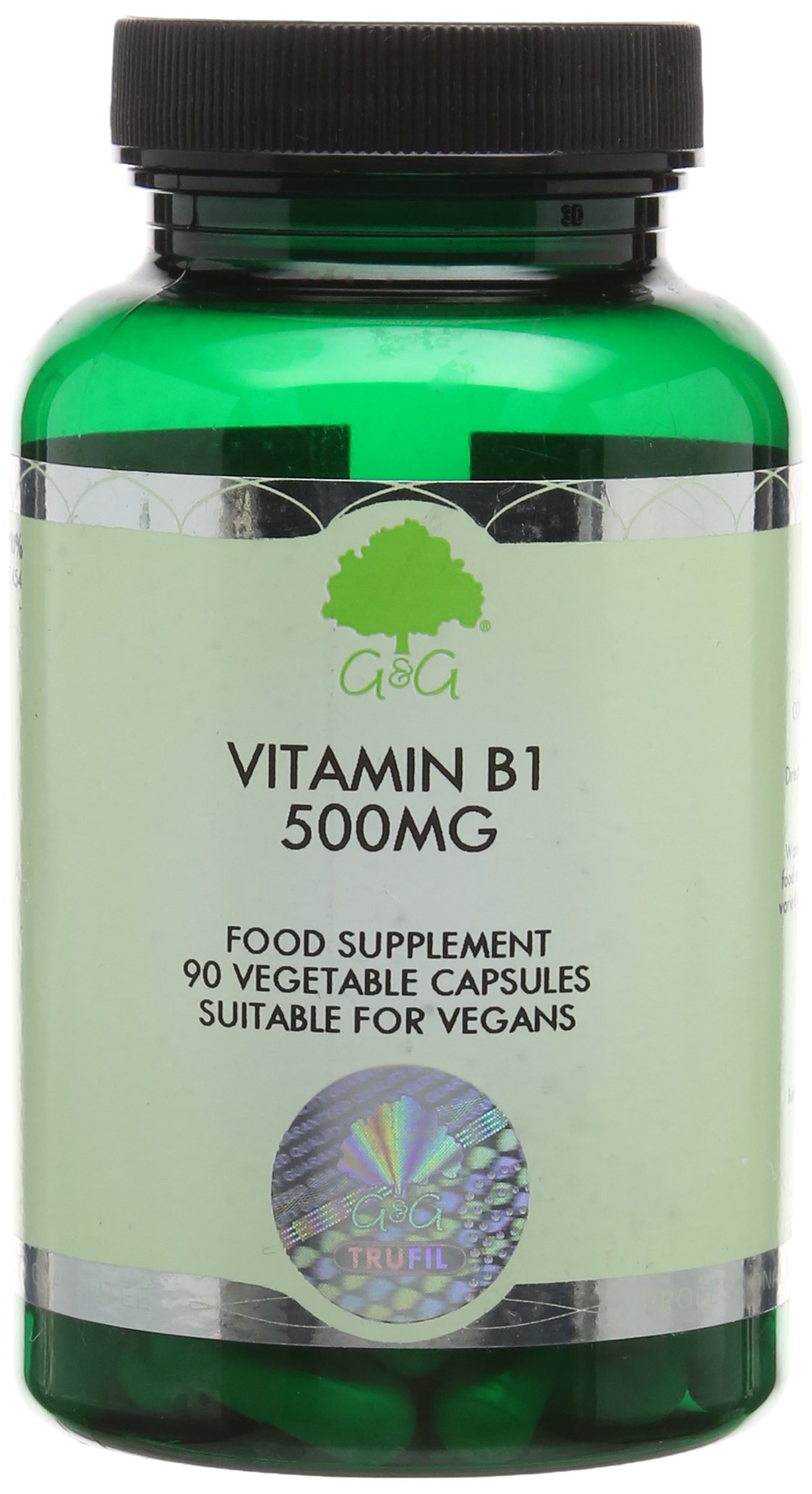 G&G Vitamins Vitamin B1 500mg Thiamine HCl 90 Vegan Capsules Buy
