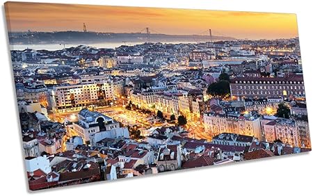 Canvas Geeks Lisbonne Portugal Skyline Coucher De Soleil