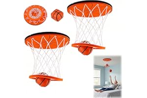 Hanging Indoor Basketball Hoop on The Ceiling,2025 New Ceiling Mini Basketball Hoop Indoor,Funny Stress-Relieving Toy for Adu