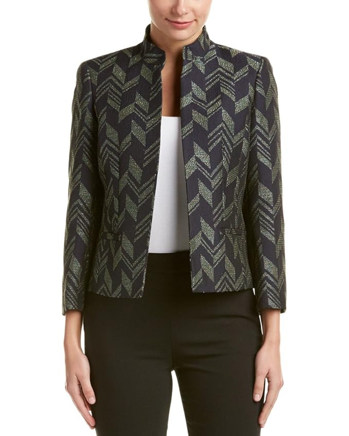 Buy Kasper Women's Jacquard Jacket, Evergreen Multi, 6 at Amazon.in