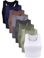8 Pcs Women Basic Crop Tank Tops Sleeveless