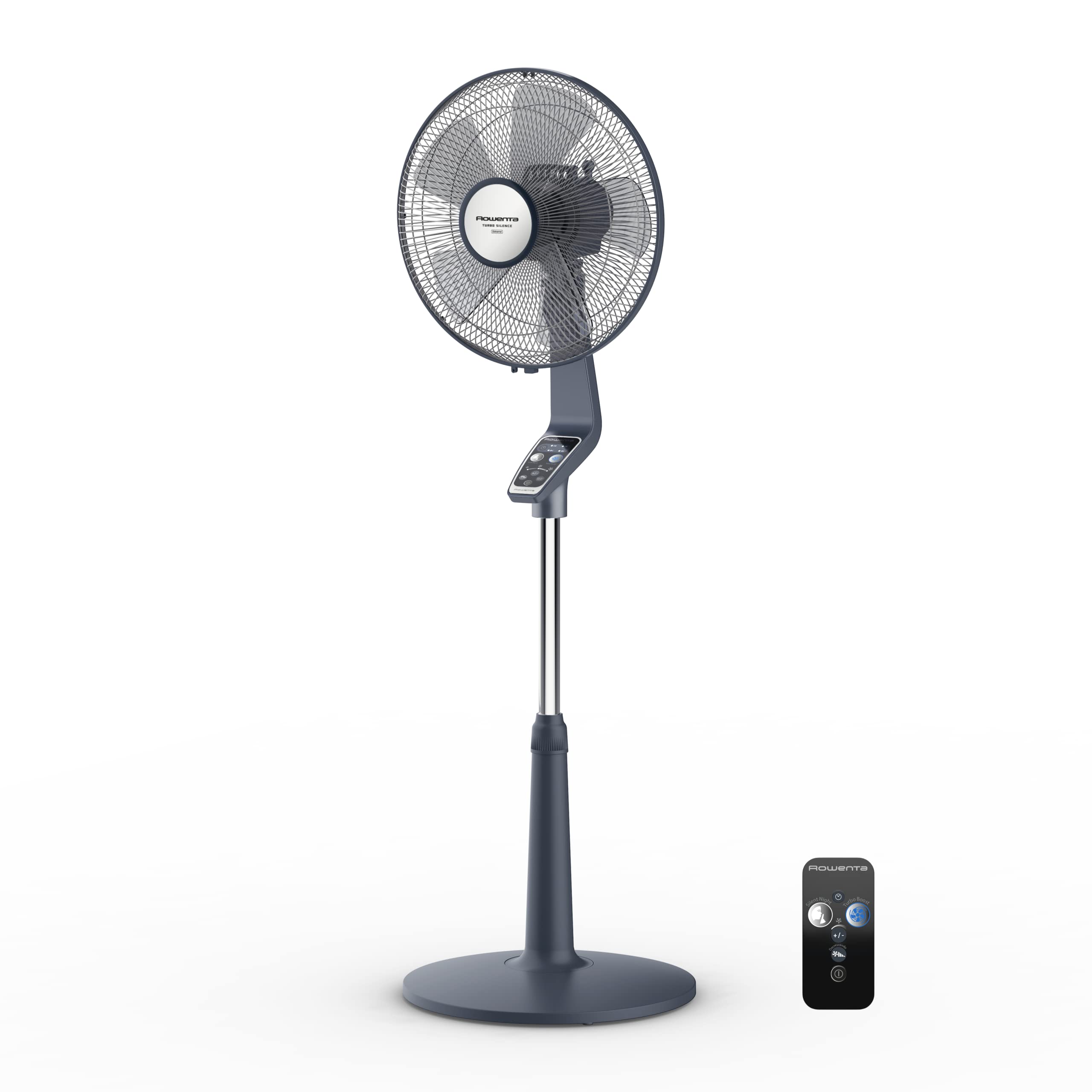Rowenta Turbo Silence Extreme VU5675 Ventilateur sur pied silencieux 35 dB(A) et 70 W de puissance, hauteur jusqu'à 140 cm, mode turbo, oscillation et orientation automatique, 5 pales, 5 vitesses