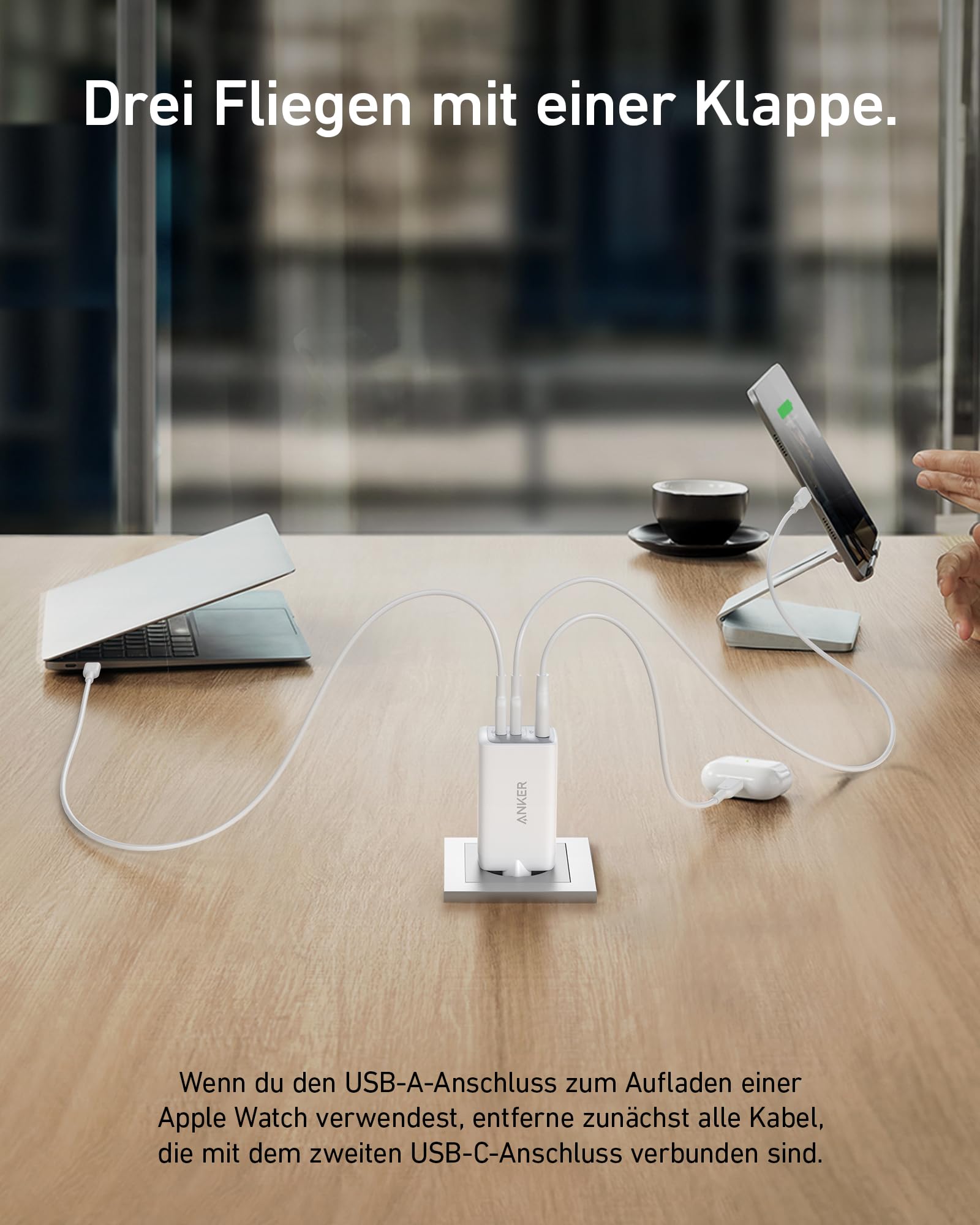 Anker Nano 65W USB C Ladegerät, 3-Port PPS Schnellladegerät, iPad Ladegerät, Kompaktes Netzteil für MacBook Pro, iPad Pro, Galaxy S20, Dell XPS 13, Note 20, iPhone 17/16/15 Series,Pixel 3