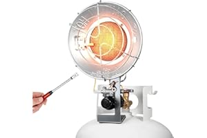 GasBRUH Single Tank Top Propane Radiant Heater With Windproof Lighter,18,000 BTU Portable Propane Heater with 3 Heating Modes, Tip-over Switch and Shut-off Valve for Camping, Patio, Backyard, RV