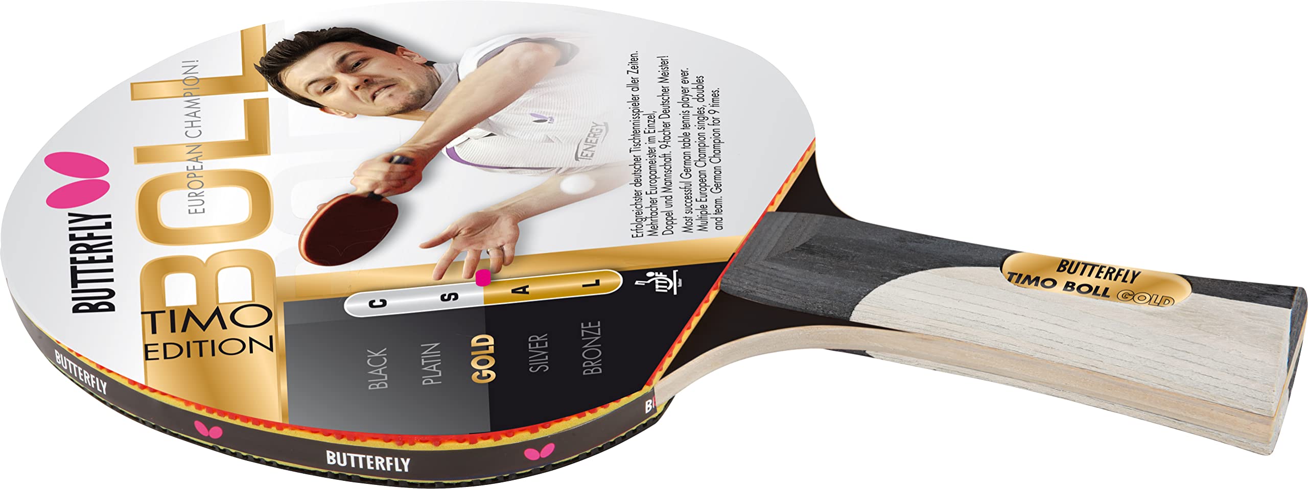 Butterfly Timo Boll Table Tennis Bat - Gold