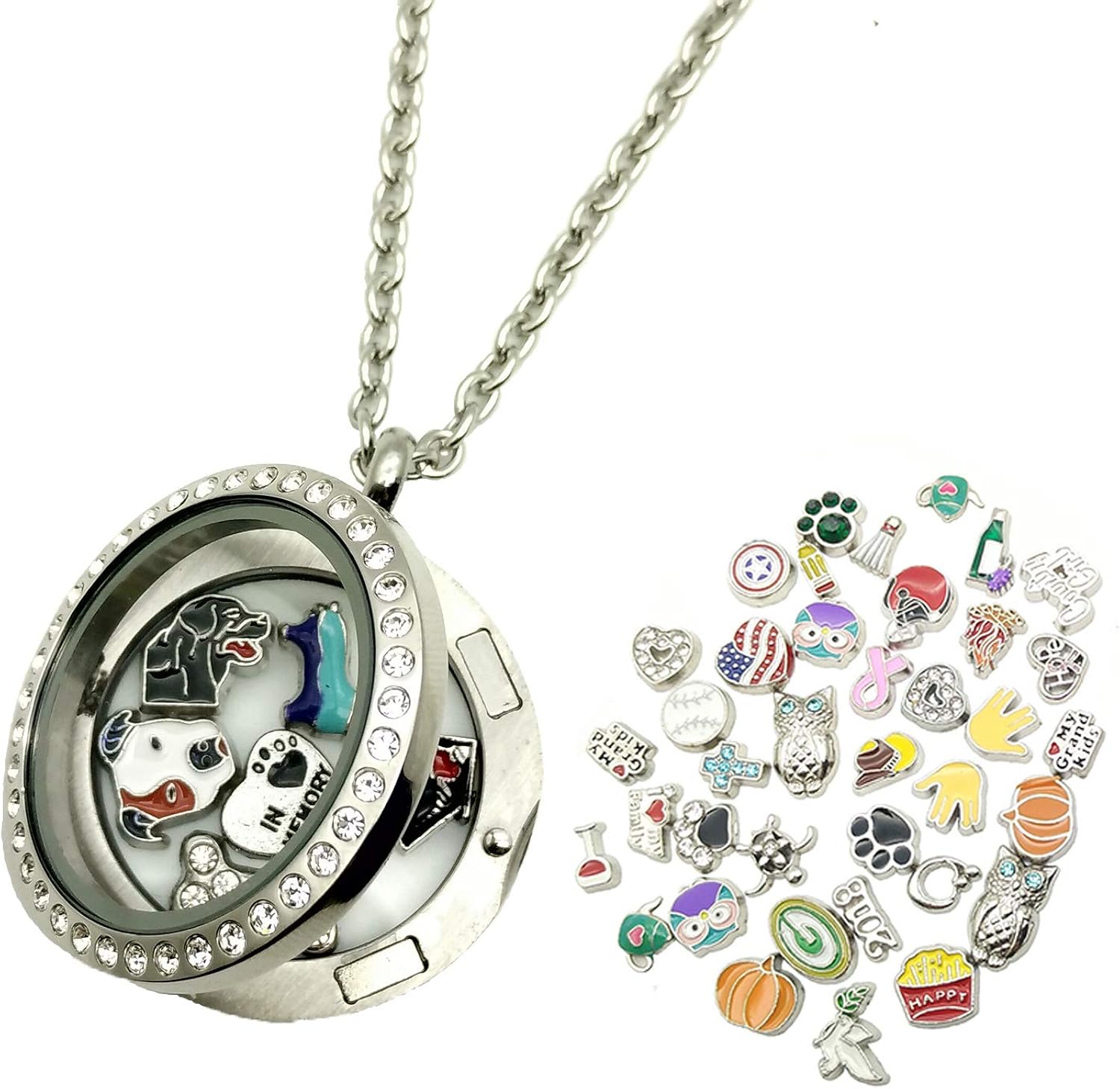 Dotiow 30mm Round Floating Locket 
