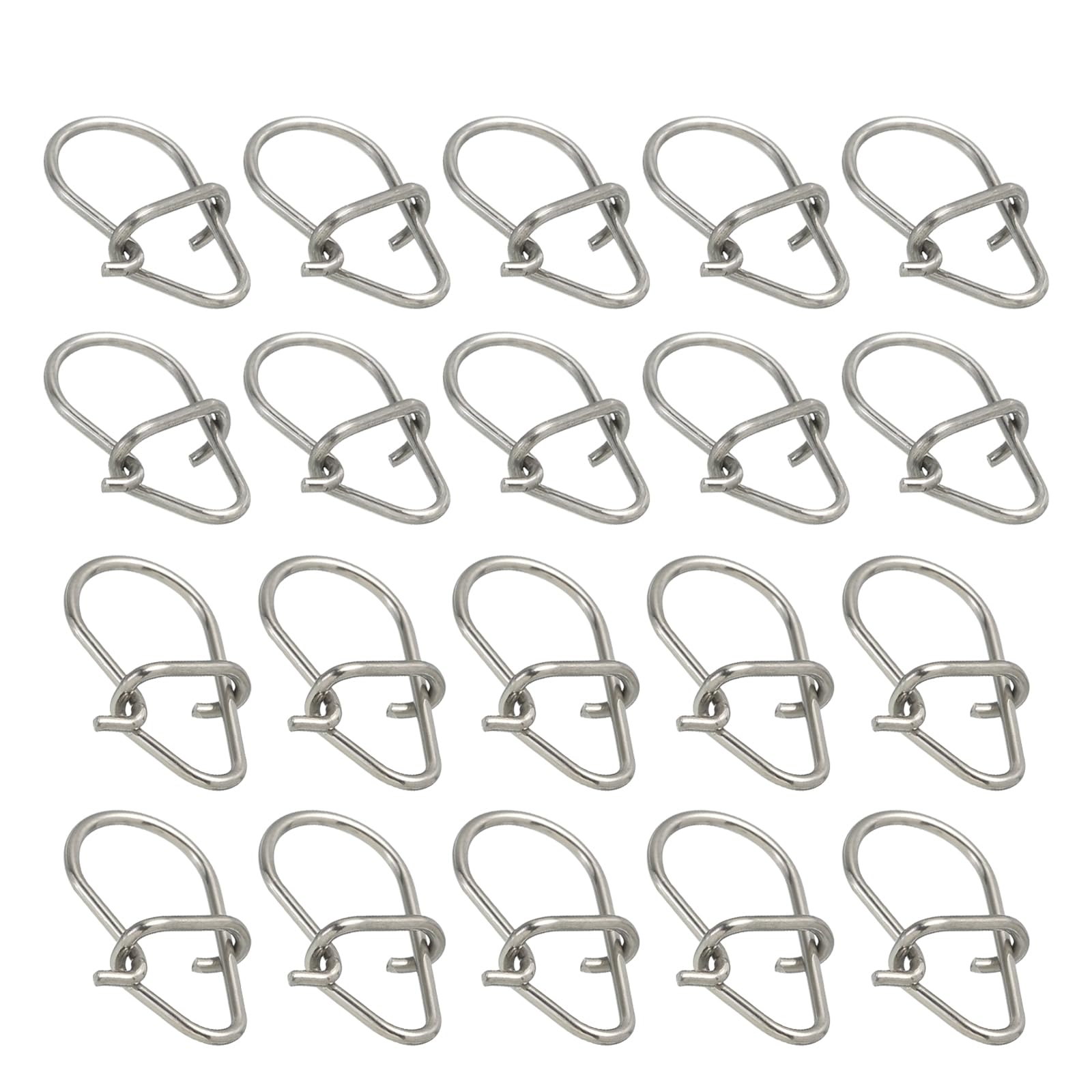 PATIKIL #2/#3 Fishing Lock Snaps, 100 Pack Stainless Steel Fishing Clips Quick Change Fishing Lure Hook Connector Fishing Tackle Kit for Fishing Gear(0.51"x0.27", 0.55"x0.31")