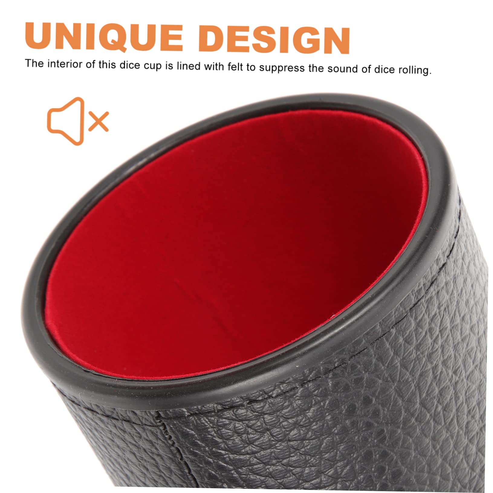 KONTONTY Leiser Würfelbecher Aus Leder Mit Filz Innenfutter Kompakter Würfelhalter Für Party Bar Und Würfelspiel Zubehör 9